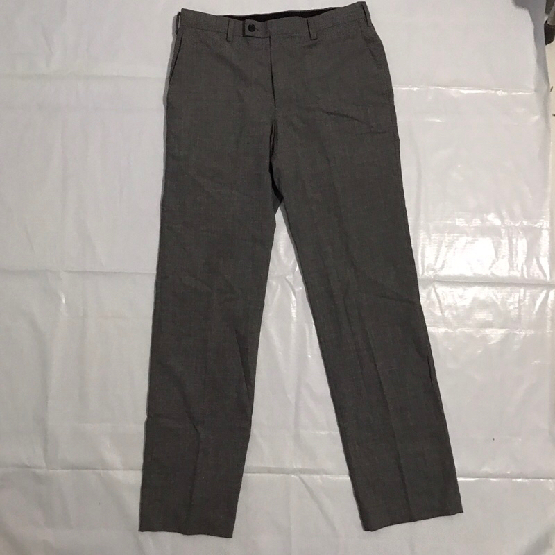 Celana Bahan Kain Formal Uniqlo Abu Gray Second Original preloved pl bekas ori branded prelove
