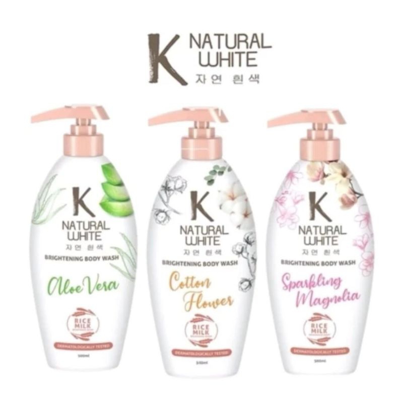 K Natural White  bodywash with skincare goodness pump 500ml sabun mandi cair