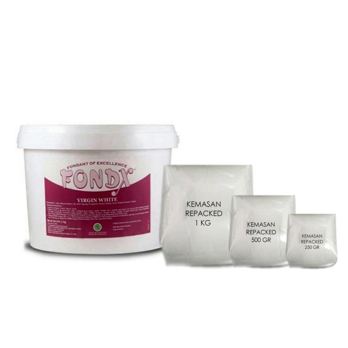 

FONDX - FONDANT PUTIH Vanilla Virgin White REPACK 250 GR 500 GR / 1 KG