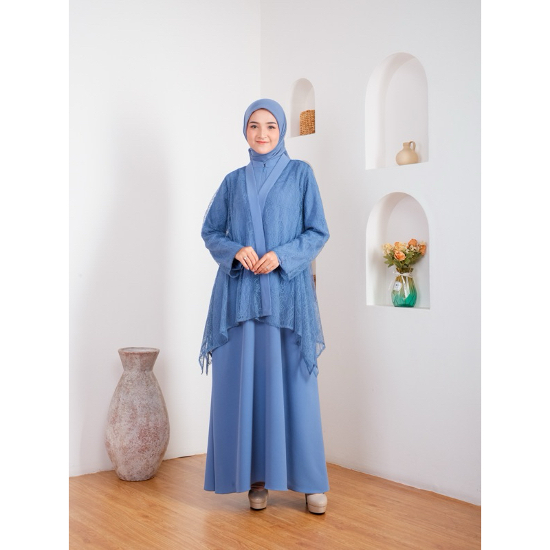 Baju Kondangan Simple Elegan Dress Gamis Wisuda Brukat  Mewah Kekinian Camilla Premium By ZLY ZELIA
