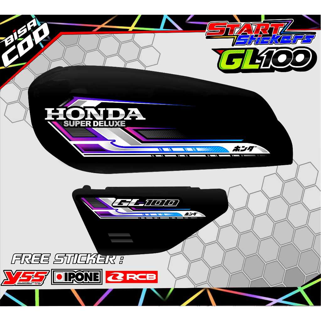 STRIPING VARIASI MOTOR HONDA GL 100 / STICKER LIST MOTOR HONDA GL 100