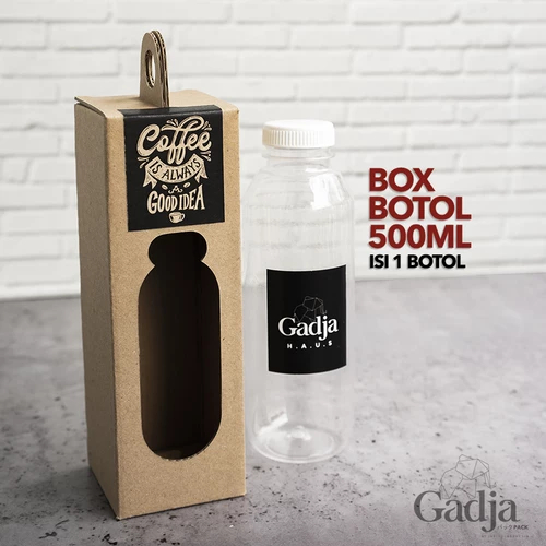 

( 10 pcs ) Kardus Tenteng Botol 500ml isi 1 Box Jinjing Kemasan Hampers Coklat Polos