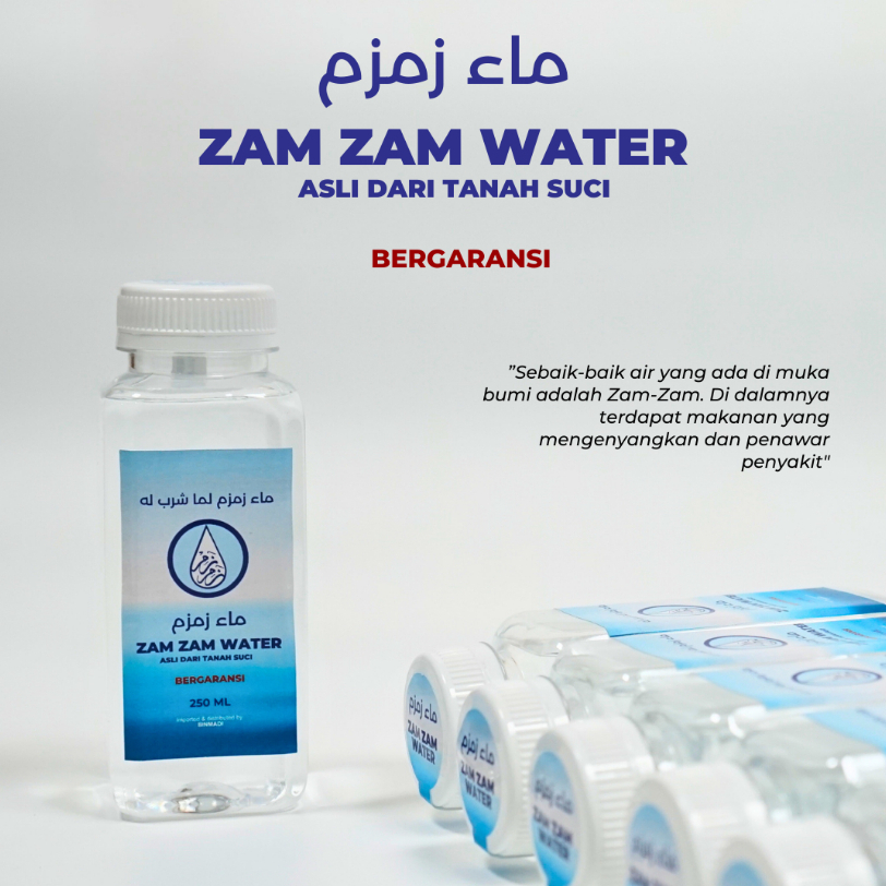 

Binmadi - Air Zam Zam Ashli Zam Zam Water Original Saudi Arabia Kemasan 250ML cocok untuk hantaran Ramadhan dan konsumsi harian