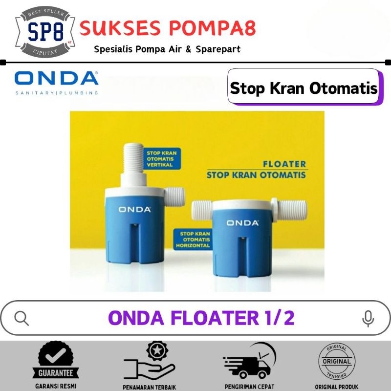 Stop Kran Otomatis Onda / Pelampung Otomatis 1/2" Inch