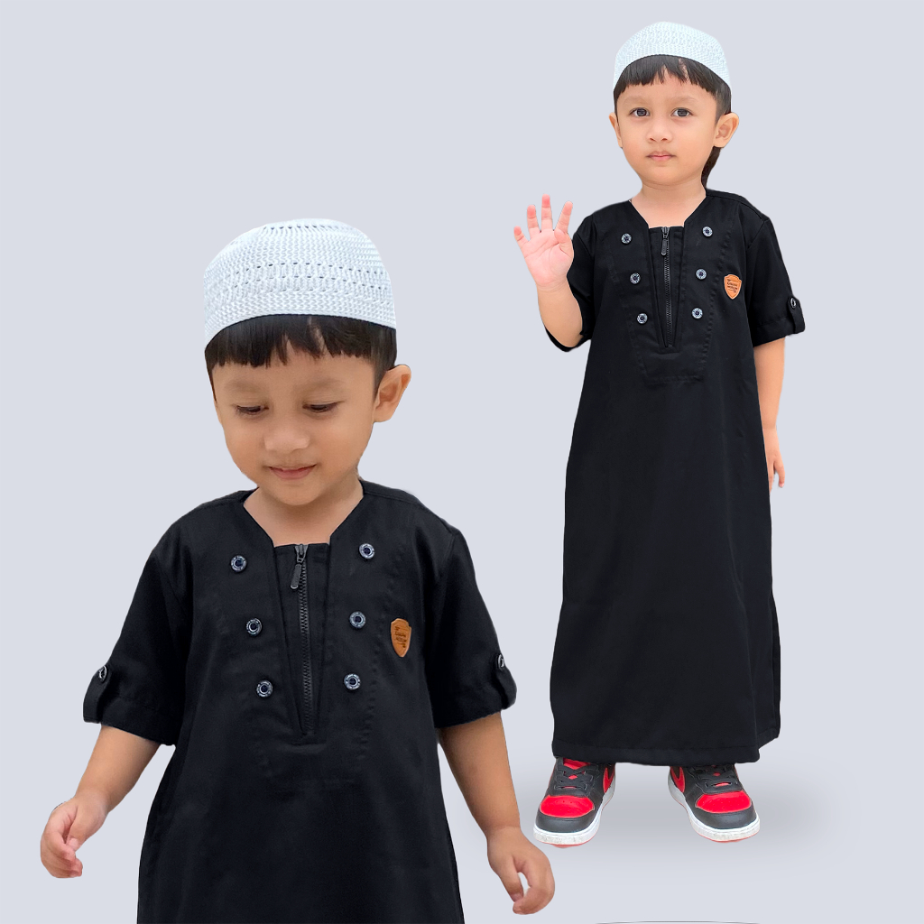 KUALITAS SUPER Jubah Gamis Anak Laki-Laki Lengan Pendek Toyobo Premium Baju Muslim Anak Cowok Usia