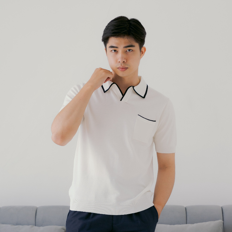 EMERSON POLO SHIRT (WHITE) | BAJU POLO SHIRT PRIA OLD MONEY STYLE (PUTIH)