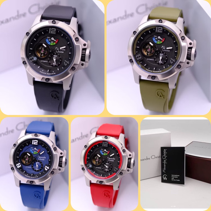 JAM TANGAN PRIA ALEXANDRE CHRISTIE AC 6295 MT / AC 6295 MP / 6295 ORIGINAL AUTOMATIC RUBBER GARANSI 