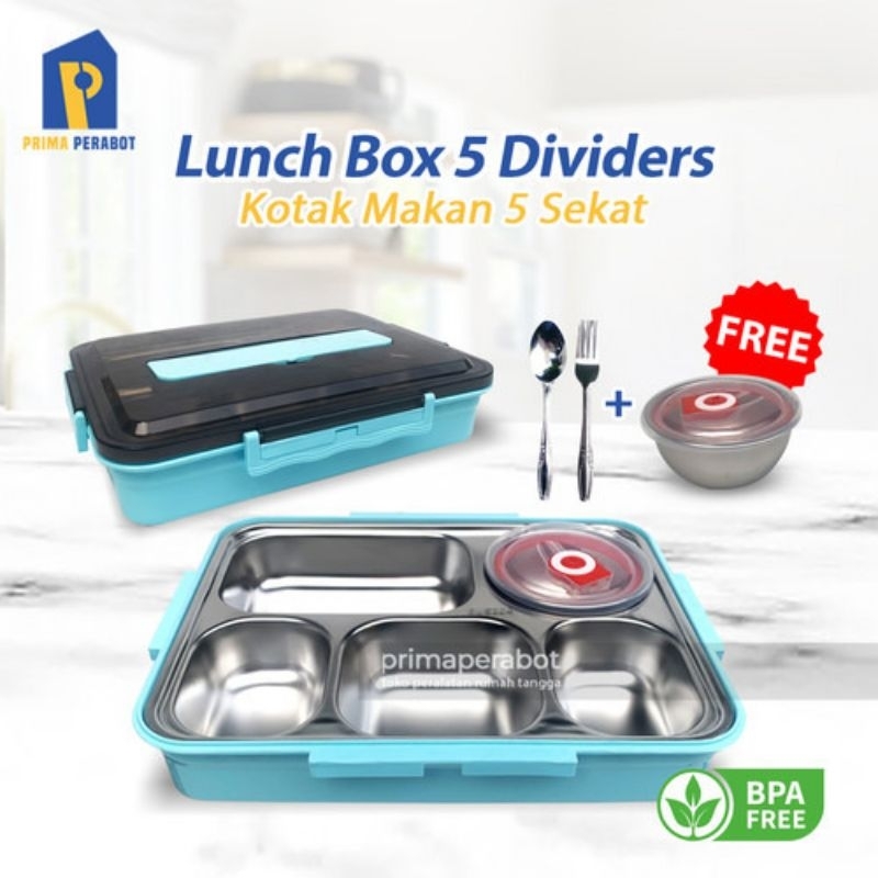 Lunch Box 5 Sekat Stainless Steel