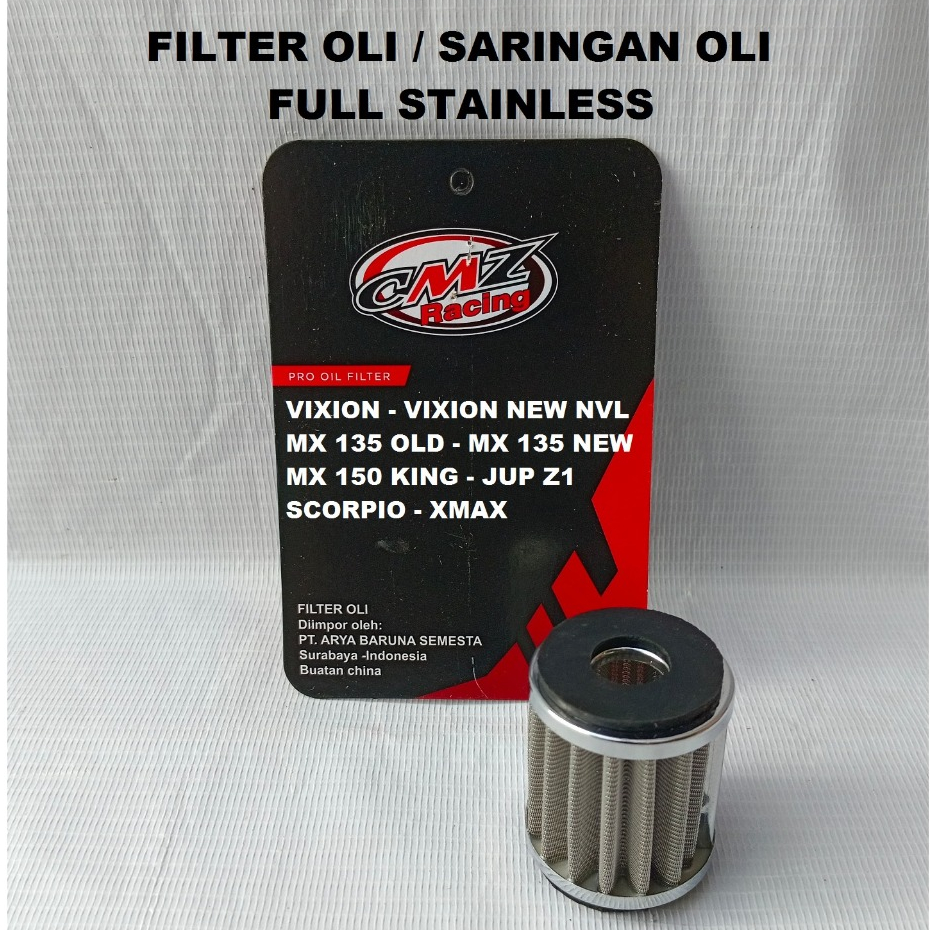 CMZ FILTER OLI STAINLESS VIXION NVL SARINGAN OIL MX 135 NEW MX150 KING SCORPIO XMAX 1S7-E3440-00