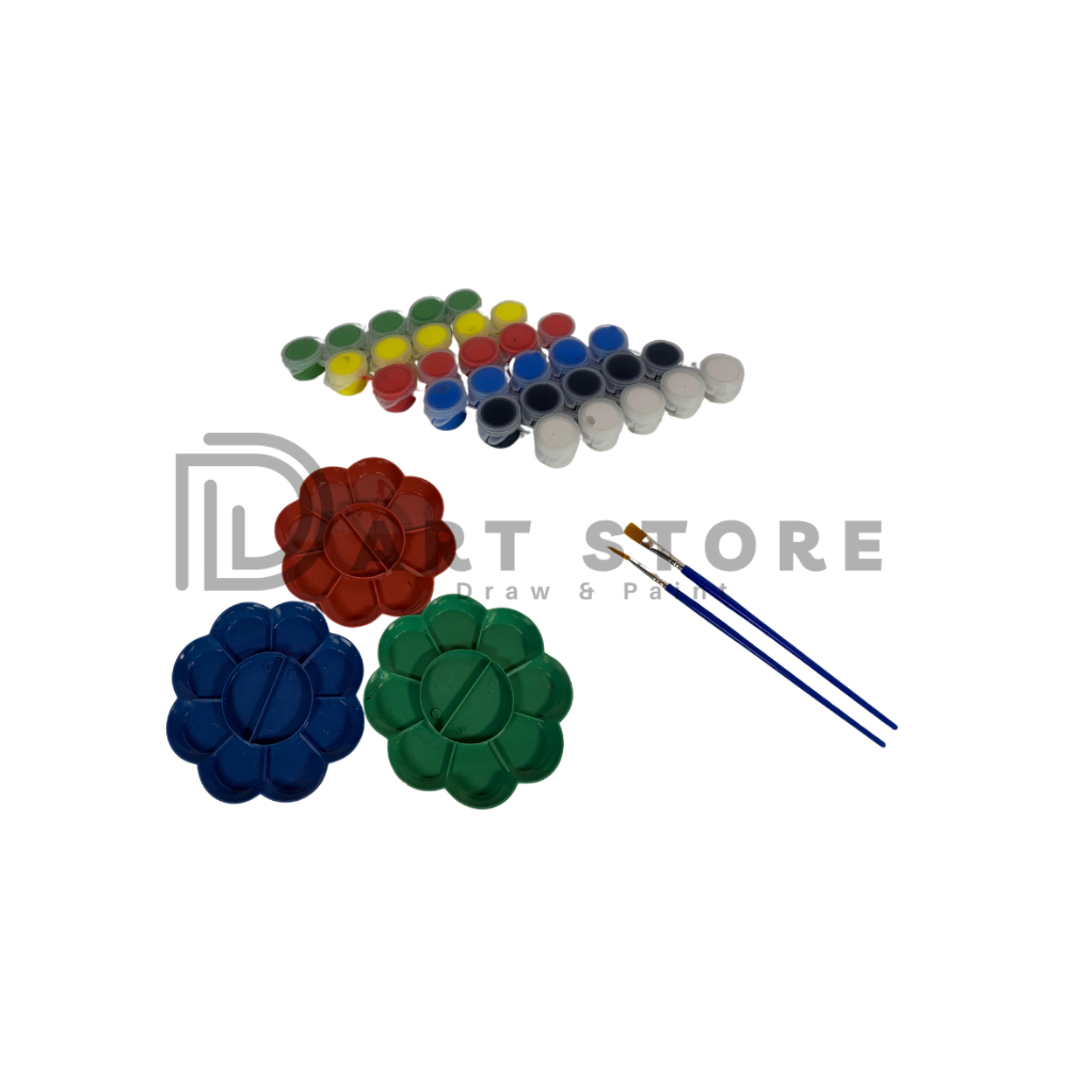 

Paket alat lukis / peralatan melukis / mewarnai / cat akrilik / kuas / pillet