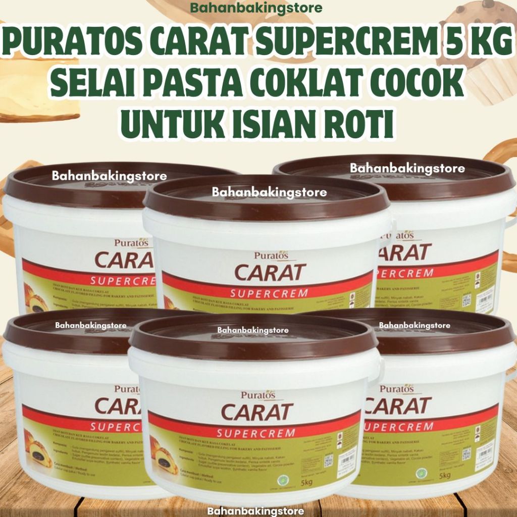 

PURATOS CARAT SUPERCREM SELAI PASTA COKLAT KEMASAN 5 KG COCOK UNTUK ISIAN ROTI, BAKERI, PATISERI DAN APLIKASI PADA GULA