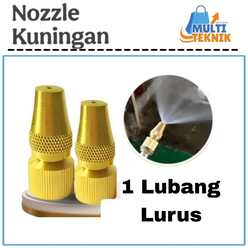 Nozzle Kuningan Brass 1 Lubang Lurus Sprayer Cuci AC Motor Nozel