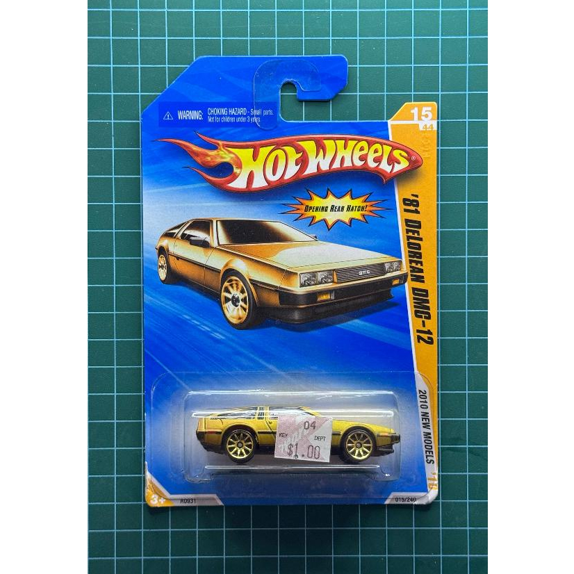 HOT WHEELS 81 DELOREAN DMC-12 REGULAR GOLD SUPER RARE BLUE CARD