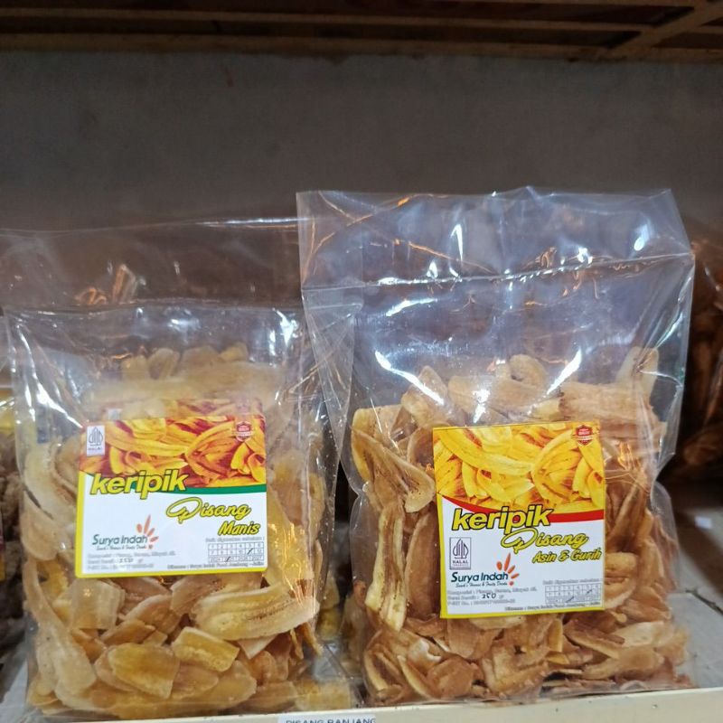 

Keripik Pisang Manis / Asin Gurih 250gr packing by Surya Indah Jombang