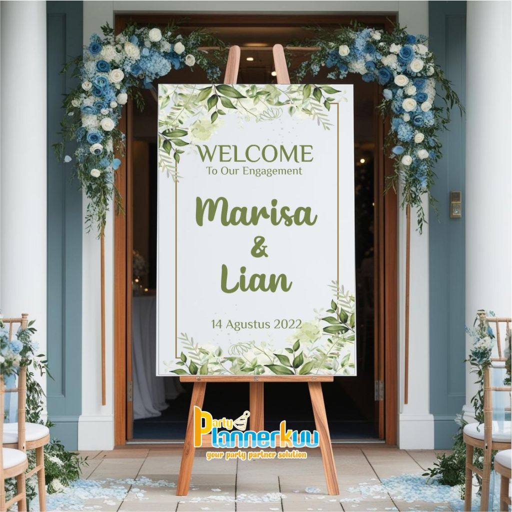 Papan Nama Welcome Sign Hadiah Foto Gate Wedding Lamaran Pernikahan Enggament Kado Akrilik Plywood