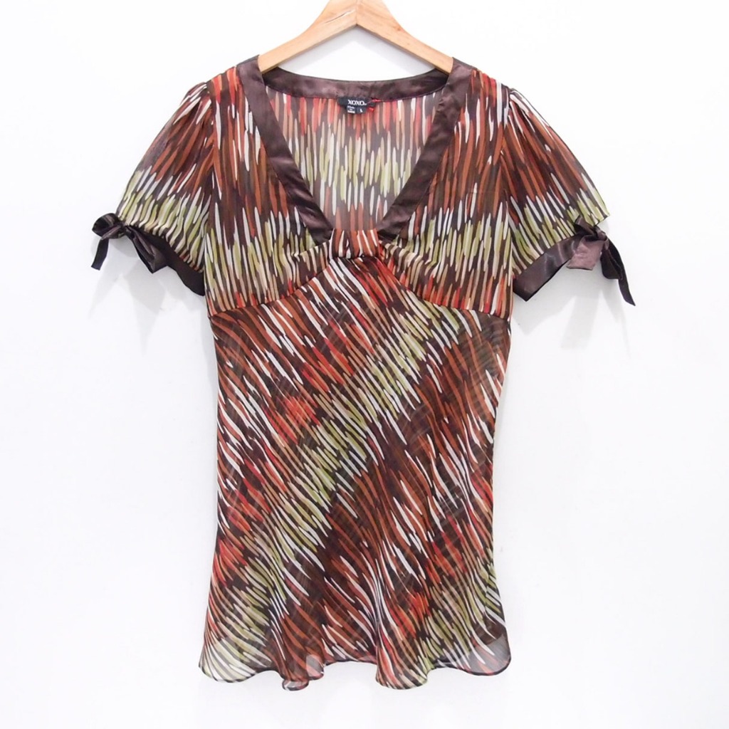 AP6571 PREMIUM BLOUSE XOXO TIPIS BROWN