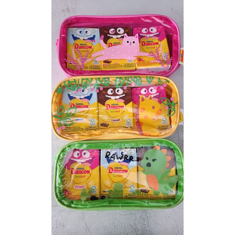 

Paketan Susu Dancow uht isi 3 free Tempat Pensil