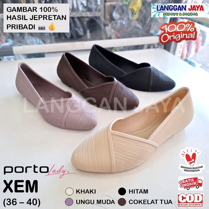 PORTO LADY XEM - Sepatu Karet | Wanita | Harian | Kerja | Flatshoes | Porto Lady Bandung (COD)