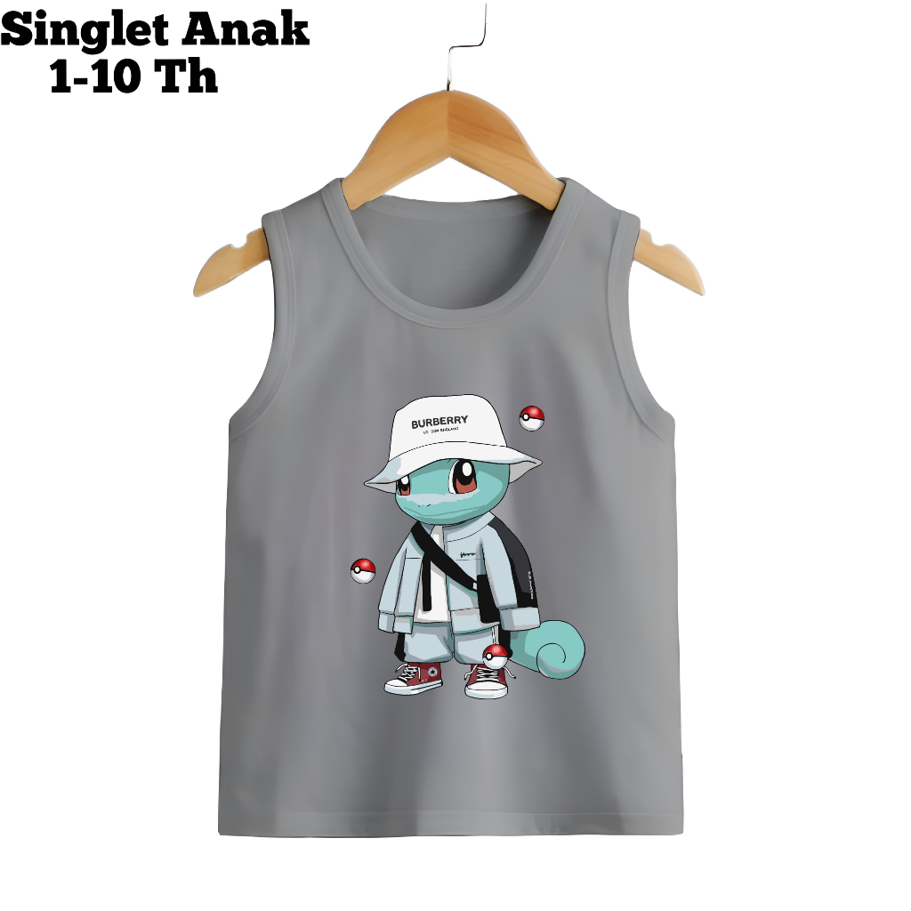 Kaos Kutung Ideal Anak" Cowok/Cewek Unisex Singlet anak Ideal Burberry 2-10 Tahun Trendy