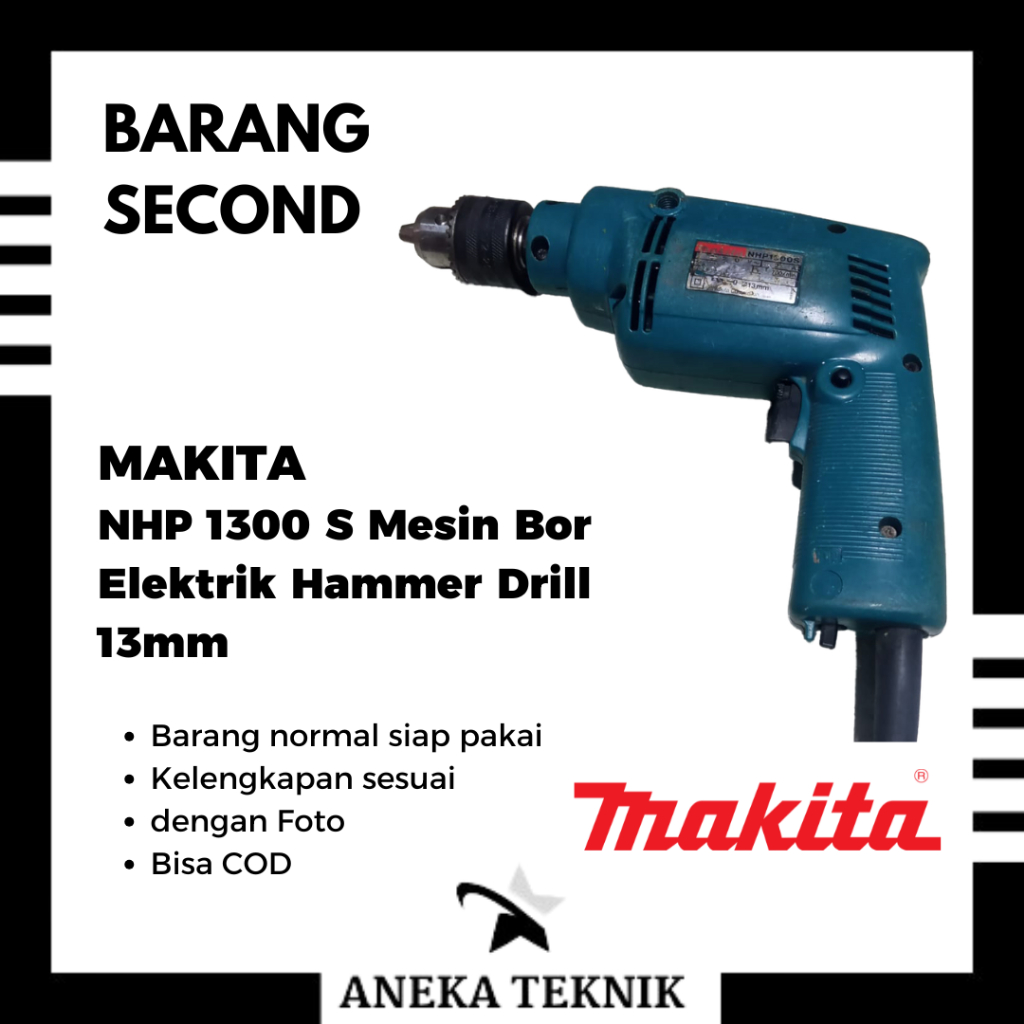 Makita NHP 1300 S / NHP1300S Mesin Bor Elektrik Hammer Drill 13mm