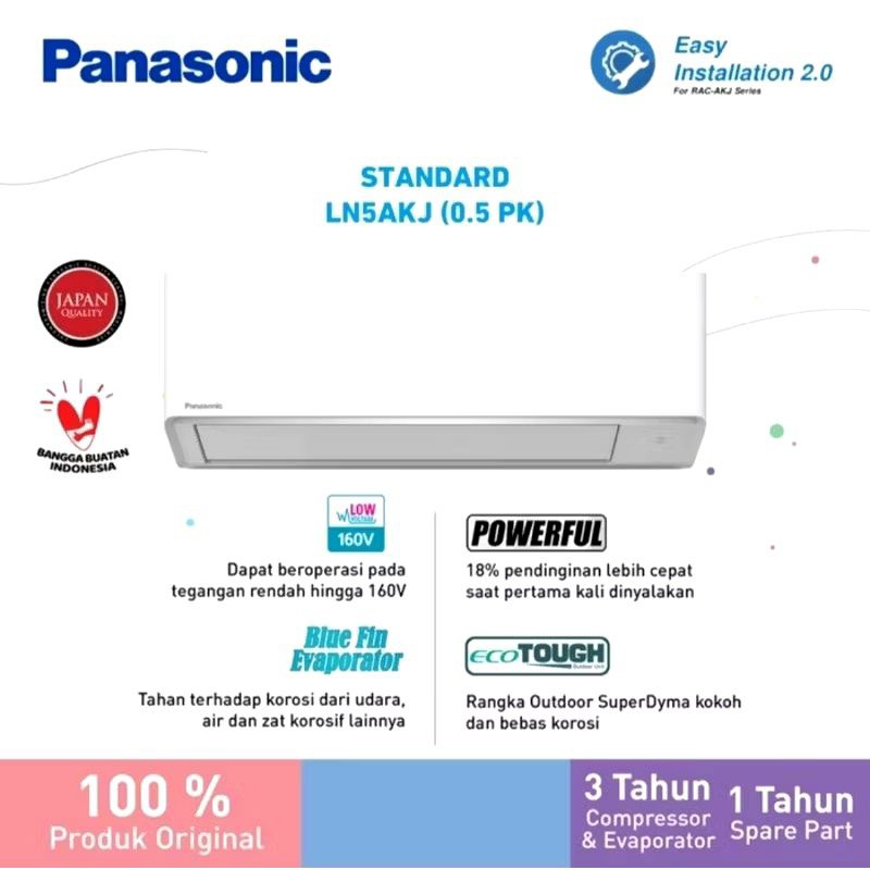 Ac PANASONIC Standard Low Voltage 1/2 PK CS/CU LN-5AKJ Blue Fin