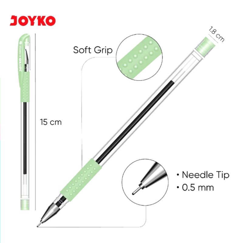 

sg Pulpen Pen Gel Pena Jel Joyko JK-10ONT /JK-100NTCO O.5 mm 1lusin 12pcs