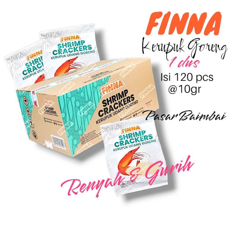 

FINNA KERUPUK GORENG 1DUS ISI 120PCS KERUPUK RASA UDANG KERUPUK GORENG RASA BAWANG