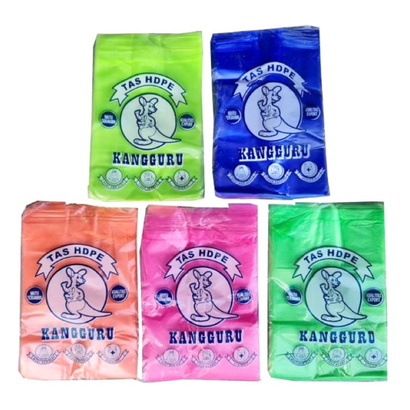 Kantong Plastik Kresek WARNA WARNI Kangguru 10 x 30 Kantong Cup Gelas Minuman Es Teh Boba Pop Ice / 