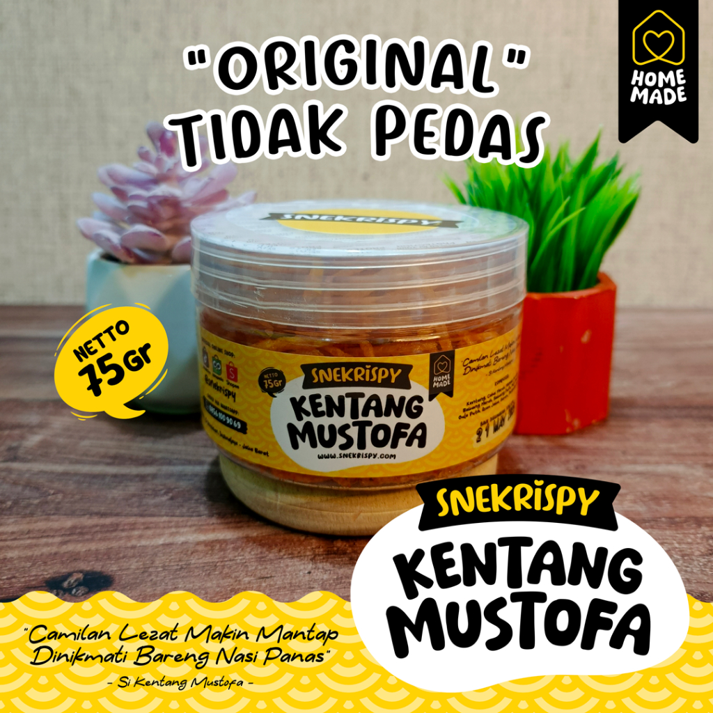 

Snekrispy Kentang Mustofa 75gr - "ORIGINAL" TIDAK PEDAS (Cocok Buat Anak-Anak)