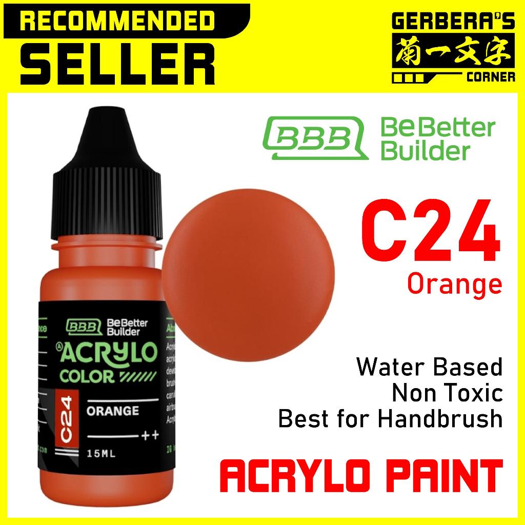 

ACRYLO PAINT C24 ORANGE - BOTOL TETES - Water Based Paint Cat Kuas Airbrush