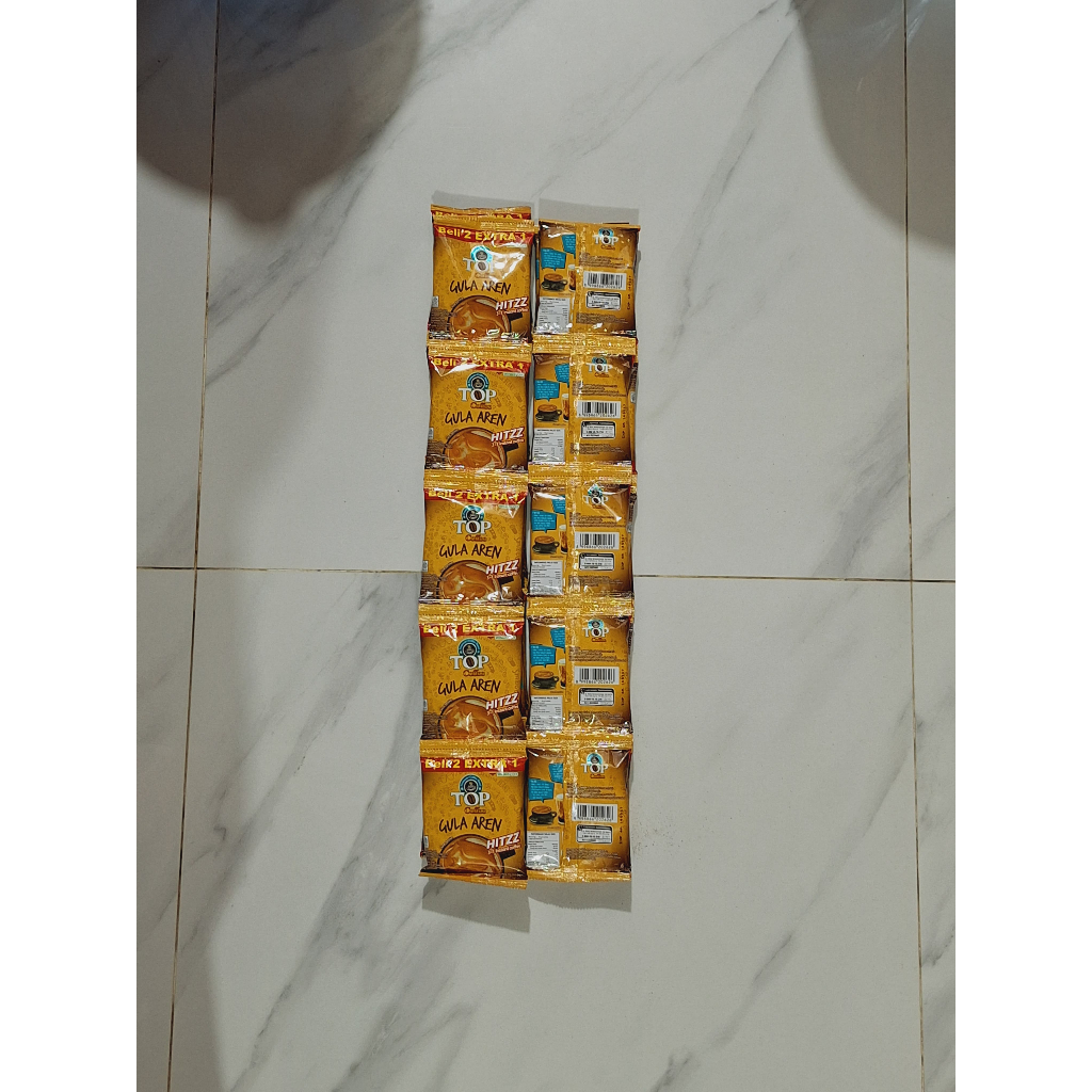 

Ready Top Kopi Gula Aren 1 Renceng isi 10 sachet 22gr + gratis 5 sachet