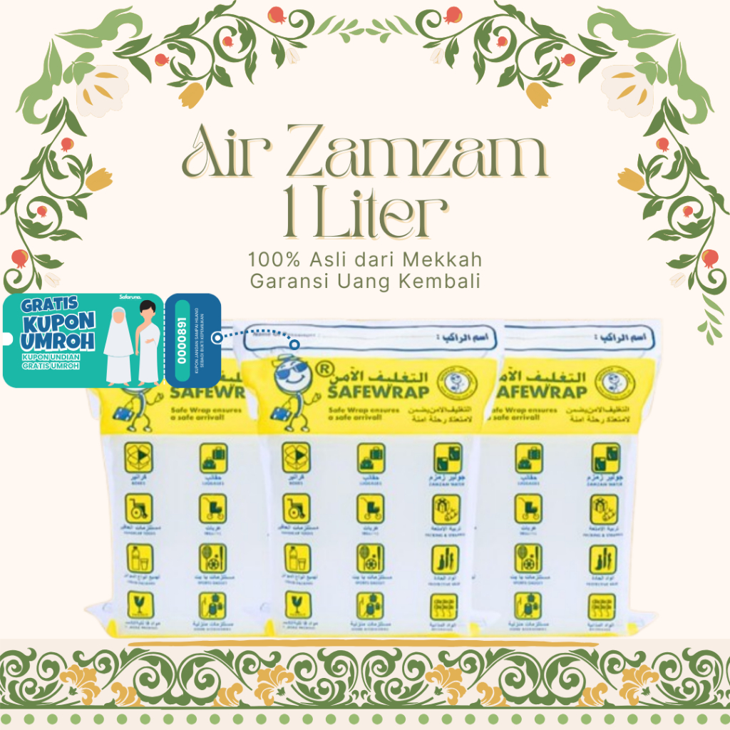 

Air zam zam 1 liter - Bonus kismis selama persediaan ada