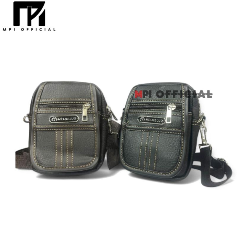 Tas Selempang Pria Waterproof / Tas Pinggang / Tas Pria Kulit Sintetis Anti Air