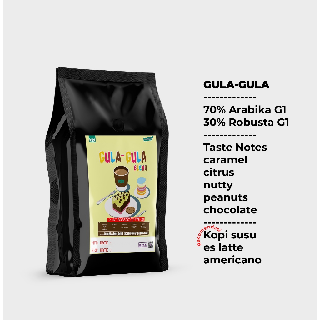 

Kopitalis Kopi Biji atau Bubuk Blend Gula Gula 70arabika/30robusta - Coffee Espresso blend-1kg