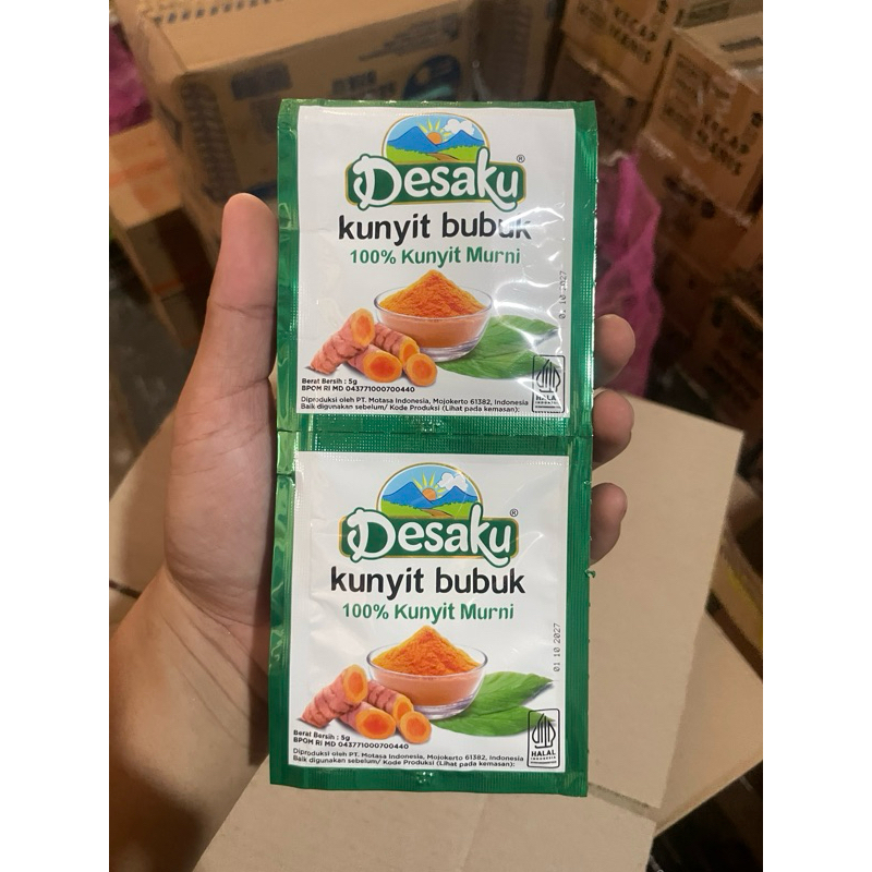 

kunyit bubuk desaku 1 renceng isi 12pcs / desaku kunyit bubuk