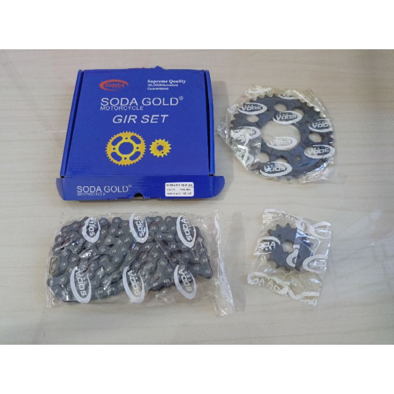 GEAR / GIR SET PAKET SEPUH 13T 40T SUPRA FIT NEW - X 125 KARBU / INJEKSI - REVO 100 / LAMA OLD / FIT