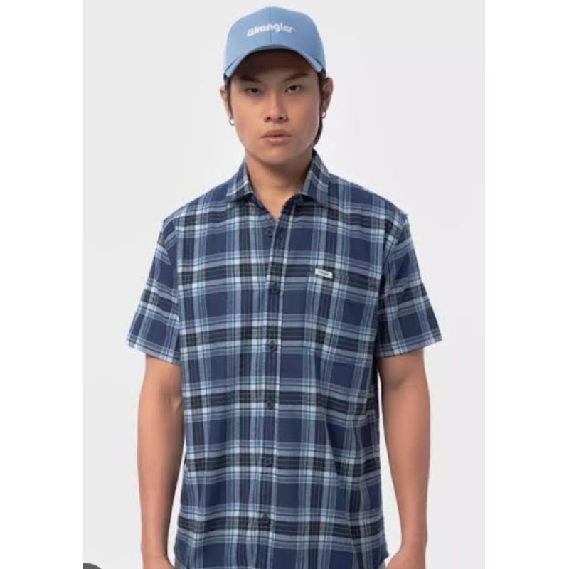Kemeja Wrangler Original CAIN 01A24 NAVY