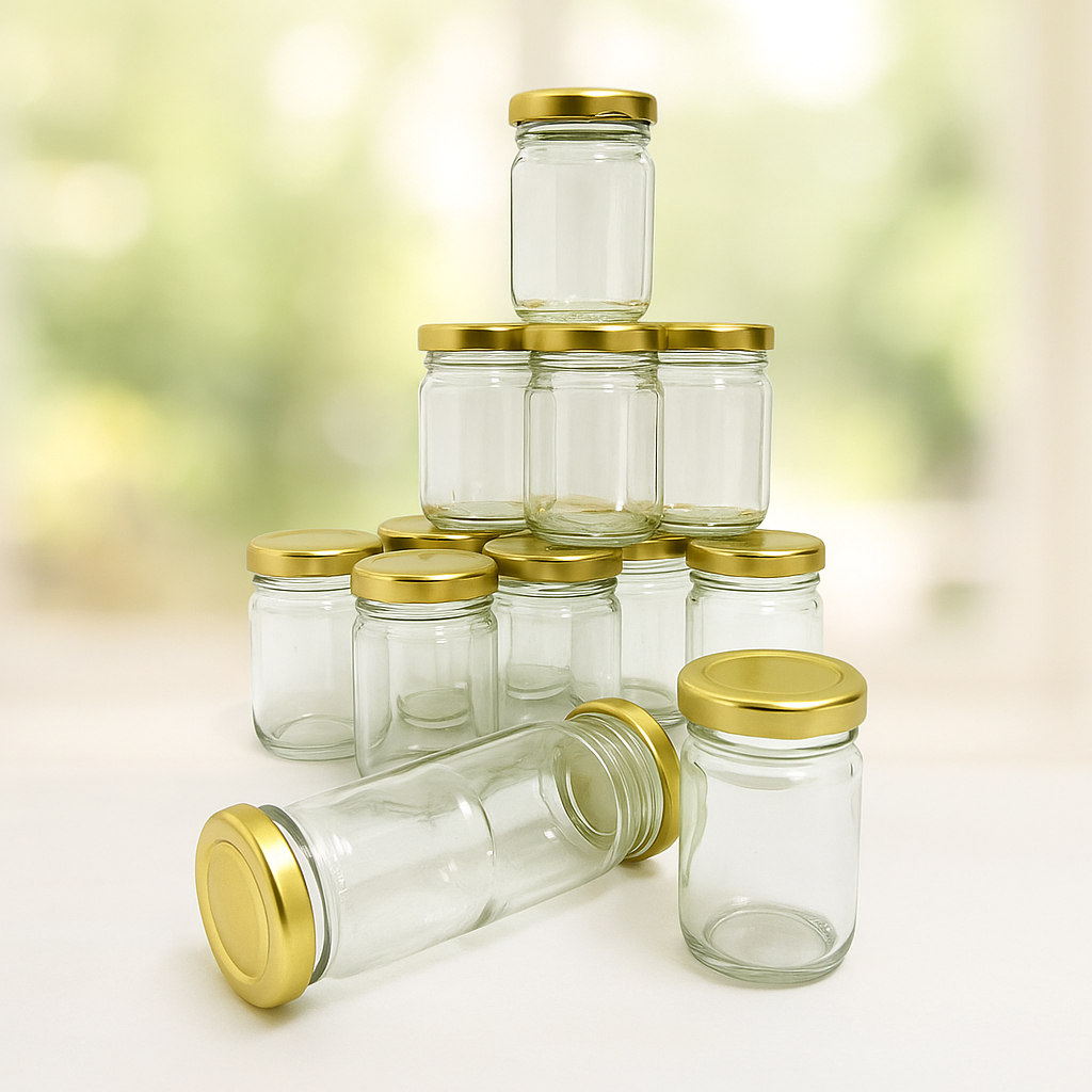 / 10 PCS  120ml  / 100ml / 70ml  / 50 ml   Botol Kaca Silinder Bulat 120ml BOTOL Jar 120ml  / GROSIR