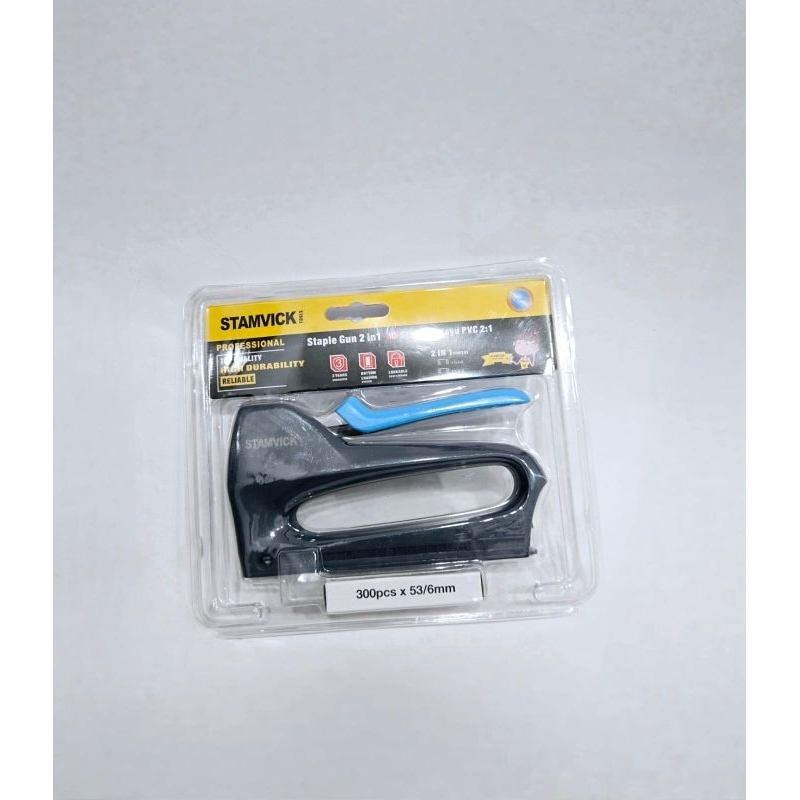 

Staples Tembak New STAMVICK / Staples Gun 2 in 1 / Stapless Kayu Pvc 13/4 - 8mm & 53/4 - 8mm