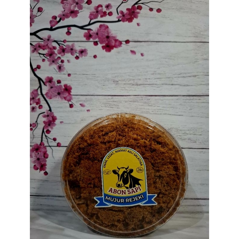 

Abon Sapi Asli 200 gr. Abon Mujur Rejeki100% daging sapi asli | Gurih, asin, manis | Tekstur kering & renyahTanpa pengawet, aman untuk semua usia | Cocok untuk lauk, topping, atau camilan!