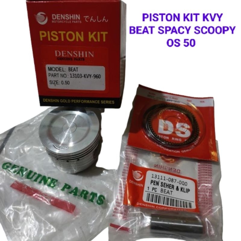PISTON KIT BEAT SCOOPY SPACY KARBU KVY  OS 50 DENSHIN