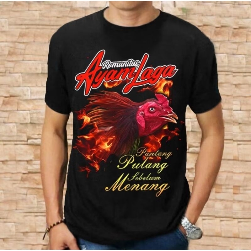 KAOS KOMUNITAS AYAM JAGO LAGA GAMBAR DEPAN