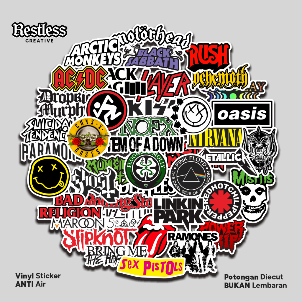 

Stiker Band Aesthetic Helm Laptop Rock Casing Case Sticker Tumblr Pack Anti Air Music Hp Tumbler Motor
