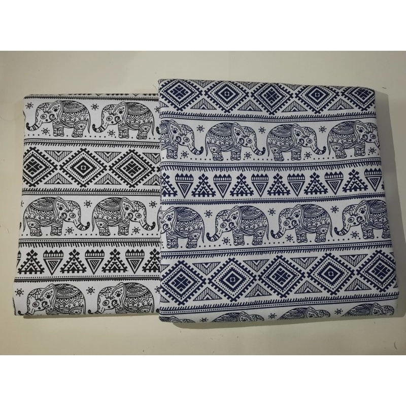 Kanvas motif gajah putih full katun