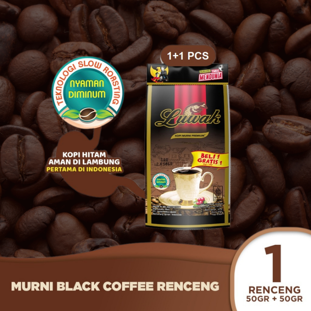 

(BELI 1 GRATIS 1) LUWAK Kopi Murni Premium isi 2 pcs x 50 gram
