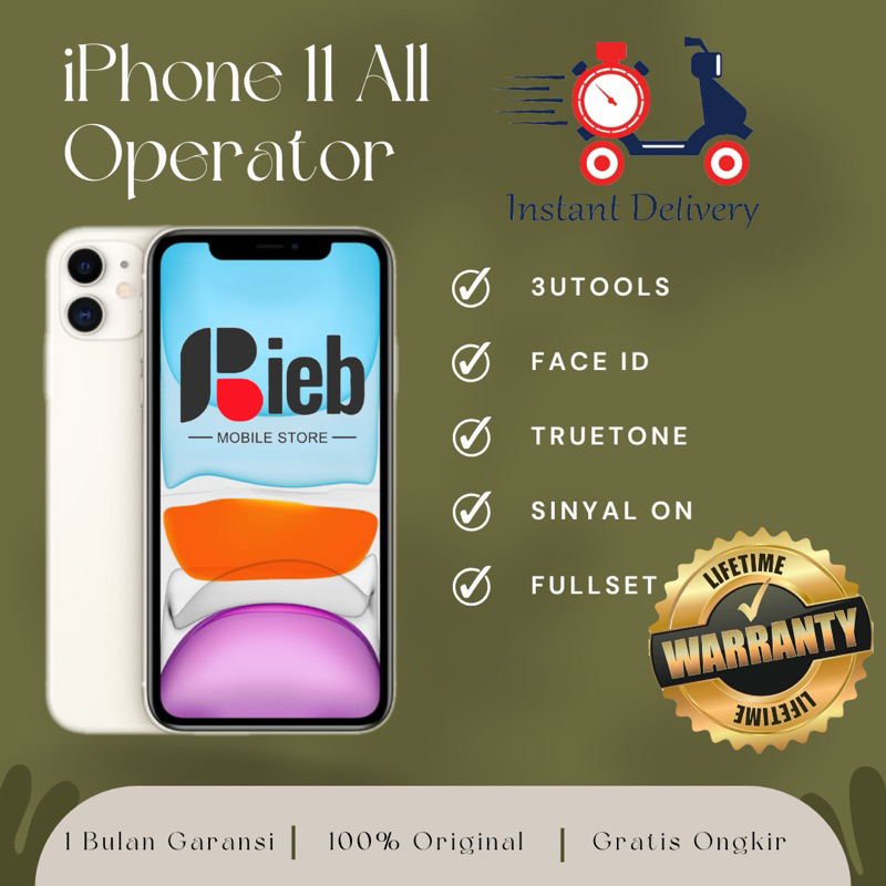 IPHONE 11 EX INTER 64GB 128GB 256GB SECOND LIKE NEW GARANSI 1 BULAN ORIGINAL 100%