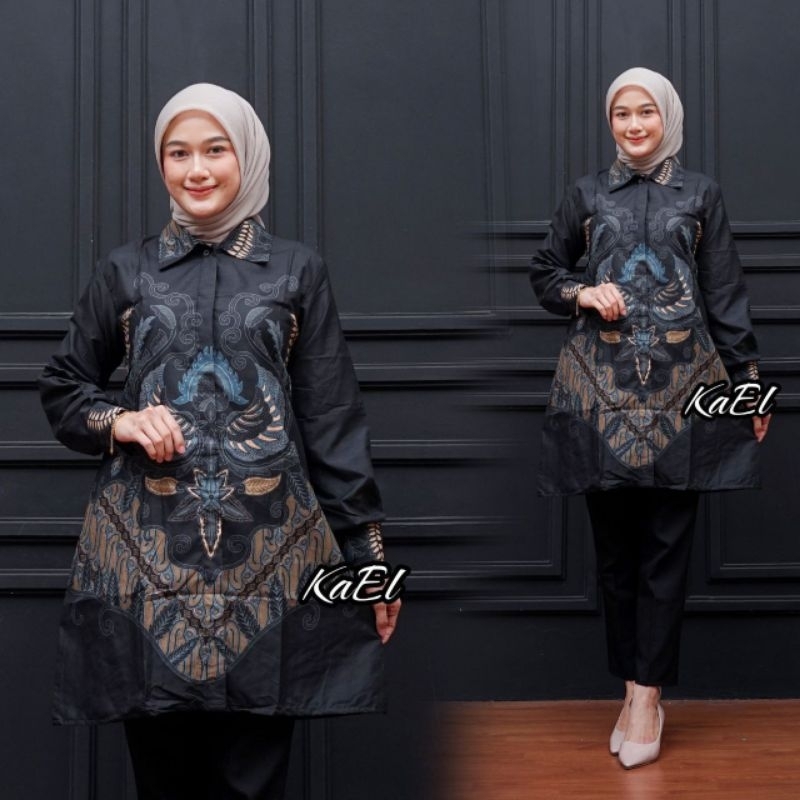 Tunik Batik Wanita Jumbo Big Size ld 120cm Model Terbaru | Tunik Batik Modern Seragam Kantor