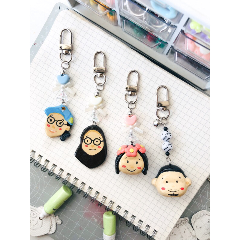custom airdry clay keychain | gantungan kunci clay