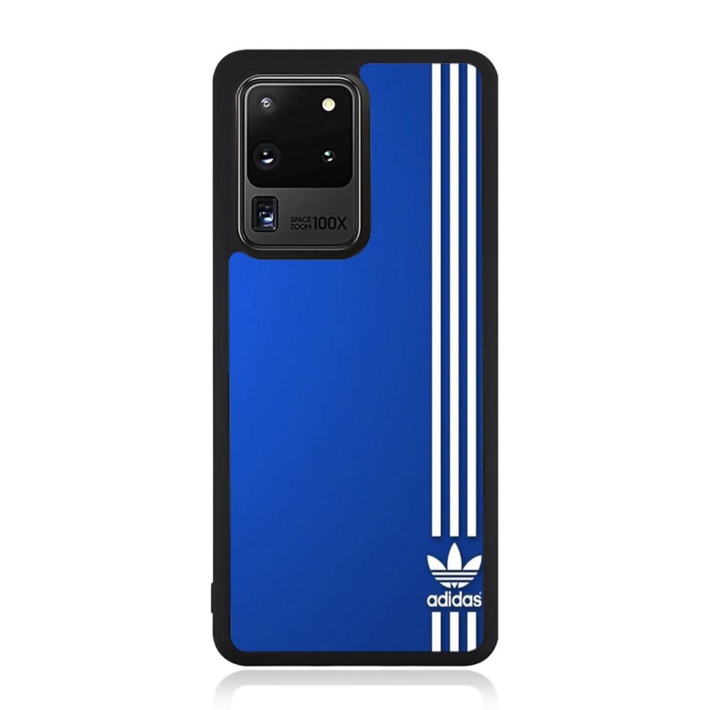 Case Samsung Galaxy S Series Note Series Note 20 10 9 8 7 Edge Plus Ultra Rubber ADIDAS Blue Stripe
