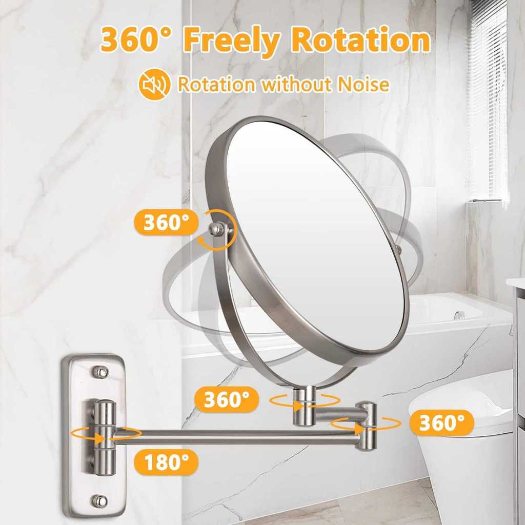 Kaca Cermin Rias Lipat Make Up Dinding Kamar Mandi Wastafel Toilet Desain 360°